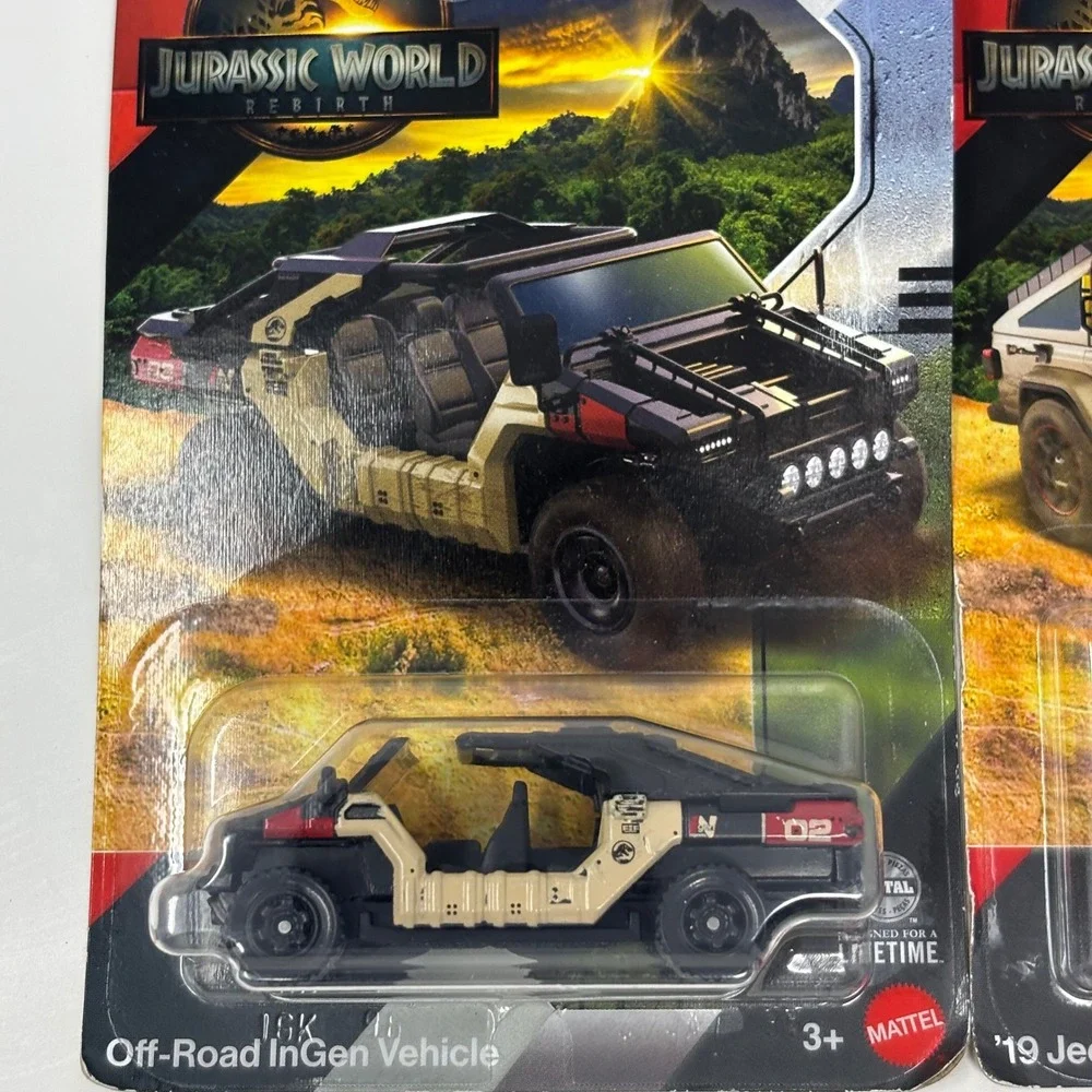 Matchbox Jurassic World Rebirth 3-Pack Jeep Gladiator InGen Vehicle Rapid Rescue